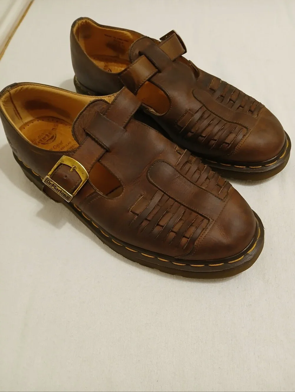 VTG Doc Marten UK 11 US 12 Men's Mica Fisherman Woven Leather Sandal 8064 Origin